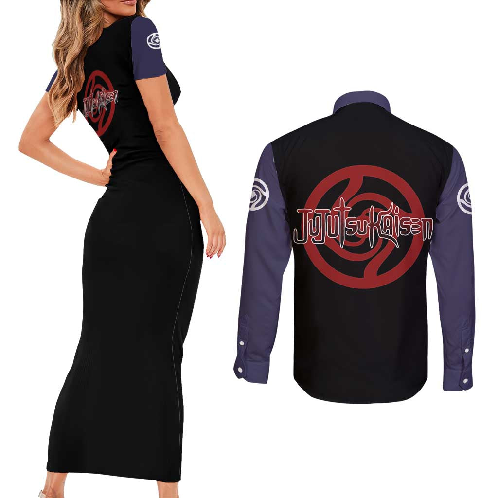 Maki Zenin - Jujusu Kaisen Couples Matching Short Sleeve Bodycon Dress and Long Sleeve Button Shirt Anime Mix Manga Style