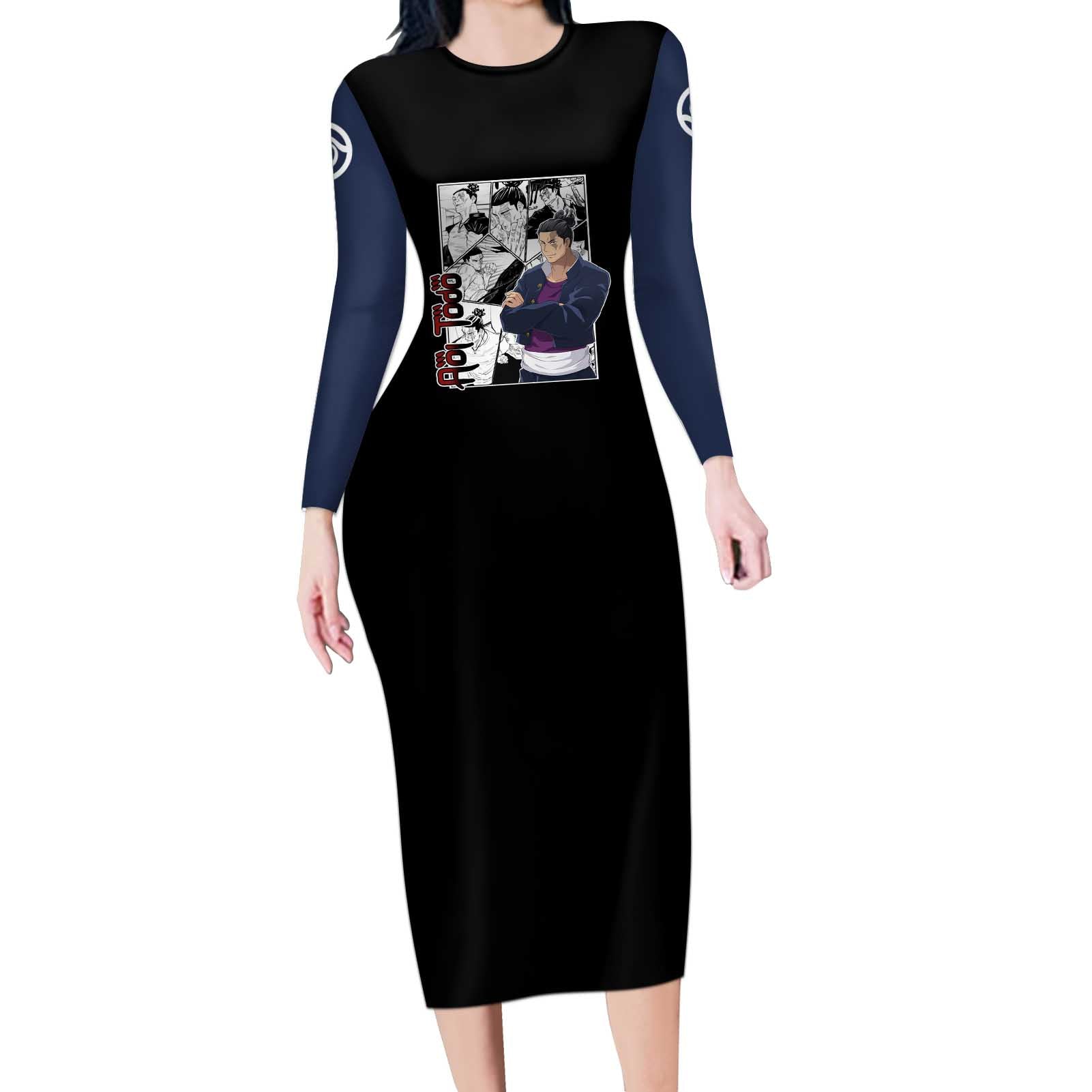 Aoi Todo - Jujutsu Kaisen Long Sleeve Bodycon Dress Anime Mix Manga Style