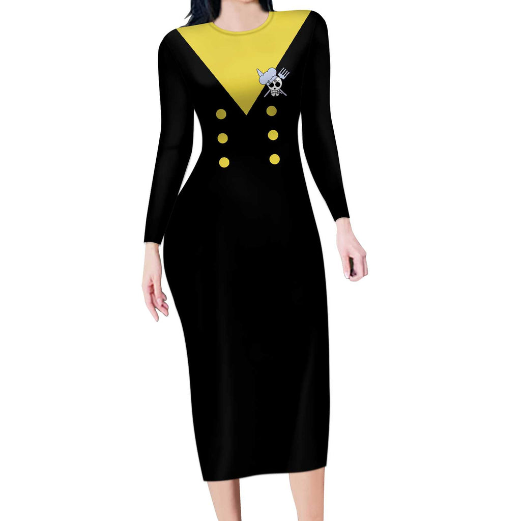Vinsmoke - Sanji - One Piece Long Sleeve Bodycon Dress Anime Uniform Style