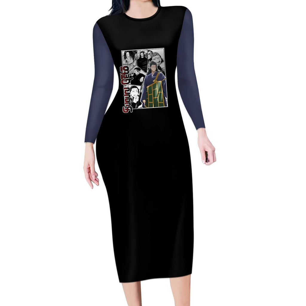 Suguru Geto - Jujutsu Kaisen Long Sleeve Bodycon Dress Anime Mix Manga Style