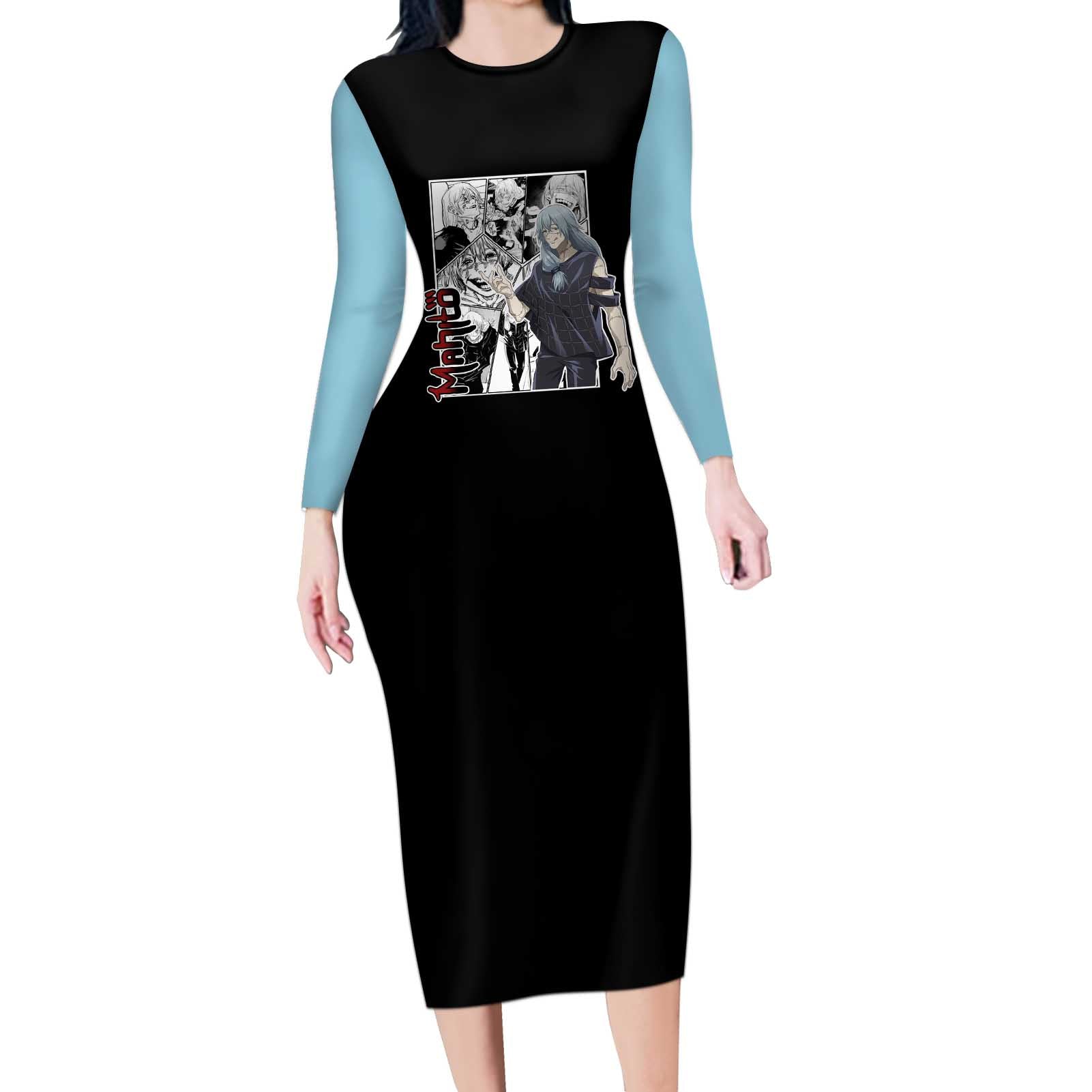 Mahito - Jujutsu Kaisen Long Sleeve Bodycon Dress Anime Mix Manga Style