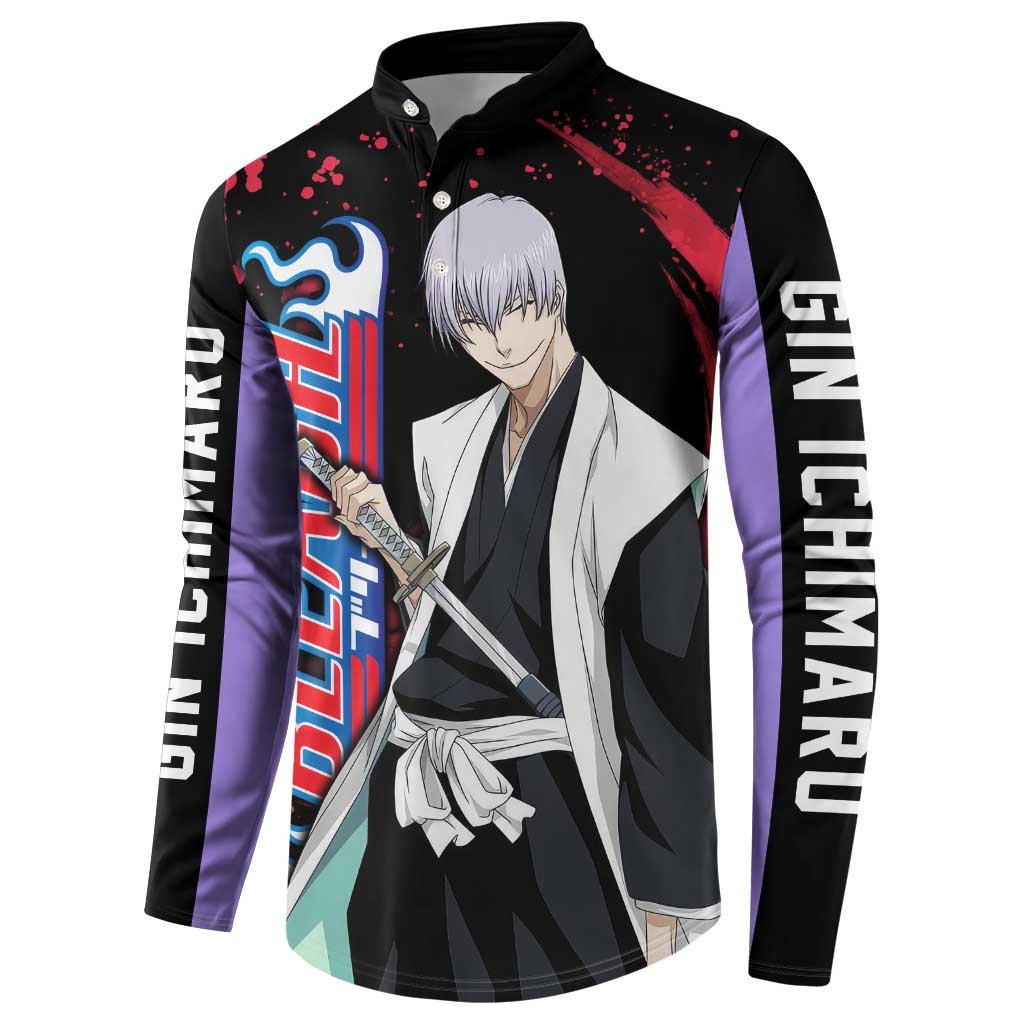 Gin Ichimaru - Bleach Button Sweatshirt Anime Style