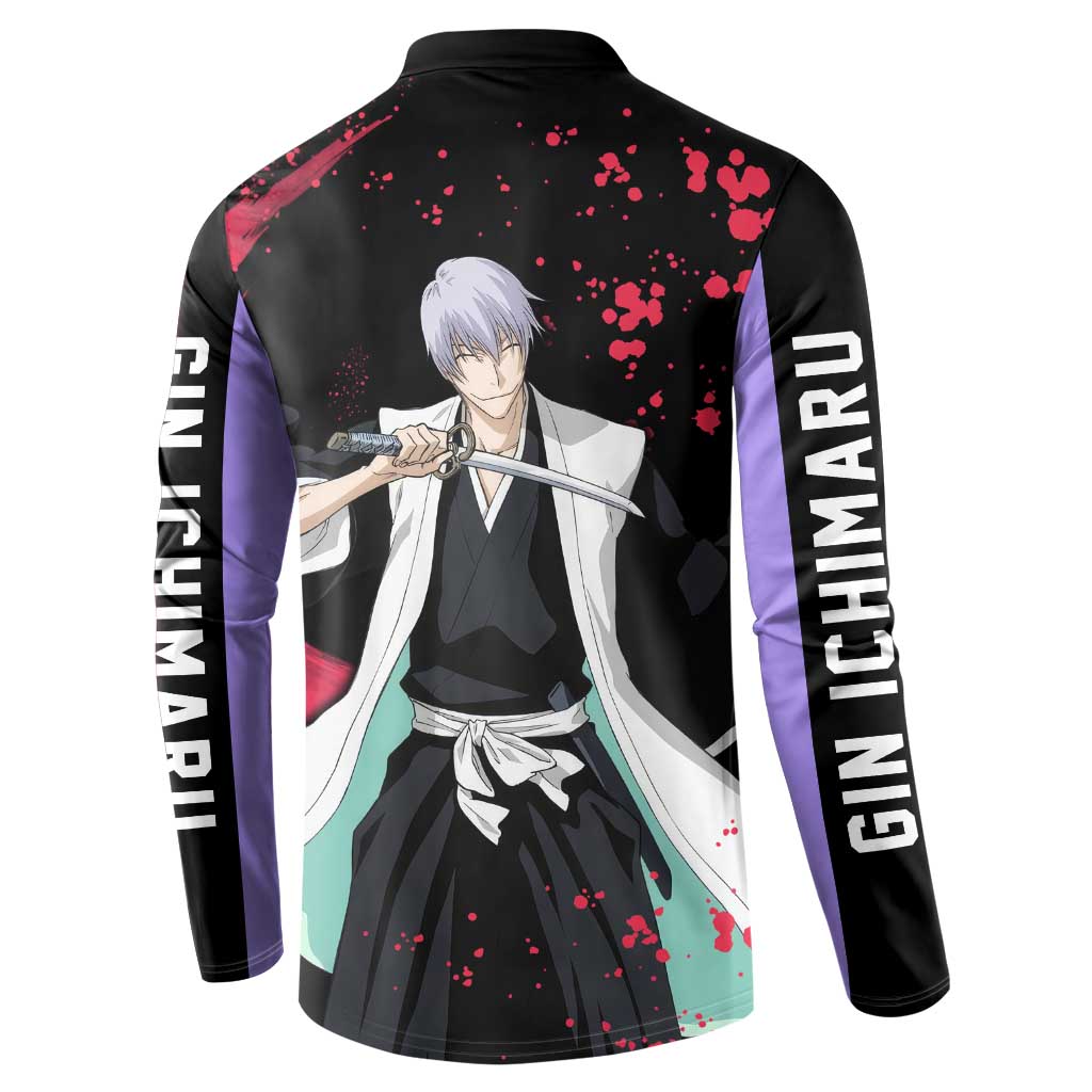 Gin Ichimaru - Bleach Button Sweatshirt Anime Style