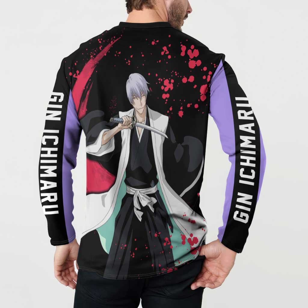 Gin Ichimaru - Bleach Button Sweatshirt Anime Style