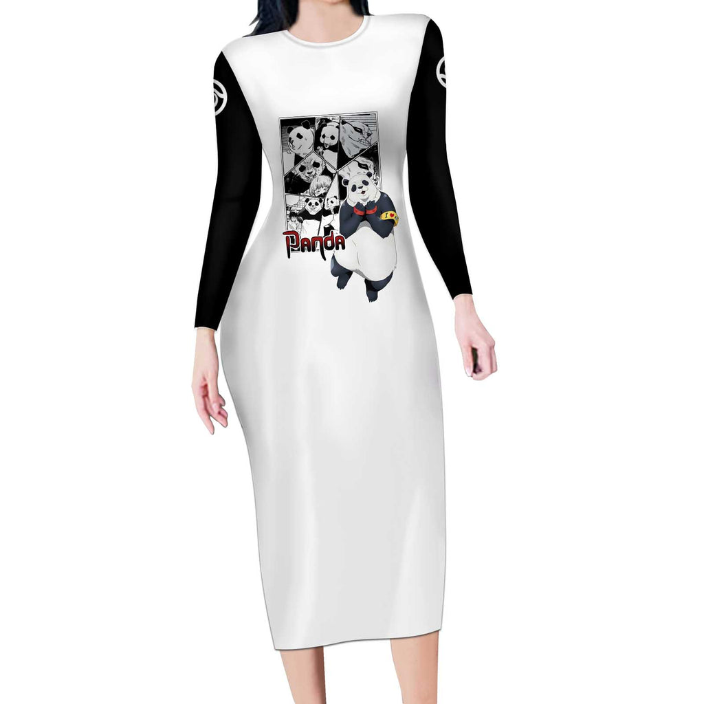 Panda - Jujutsu Kaisen Long Sleeve Bodycon Dress Anime Mix Manga Style