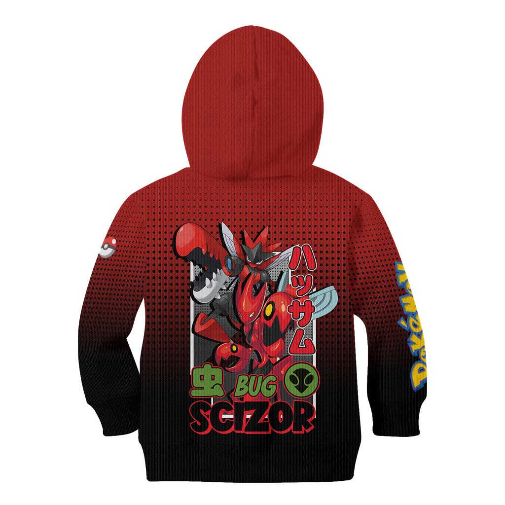 Scizor from Poké Kid Hoodie with Bug Type Ability and Battle Ready Pose Design - The Mazicc