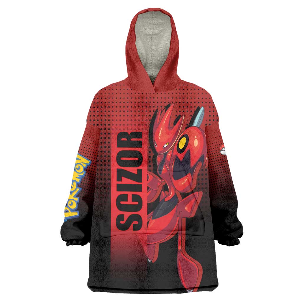 Scizor from Poké Wearable Blanket Hoodie with Bug Type Ability and Battle Ready Pose Design - The Mazicc