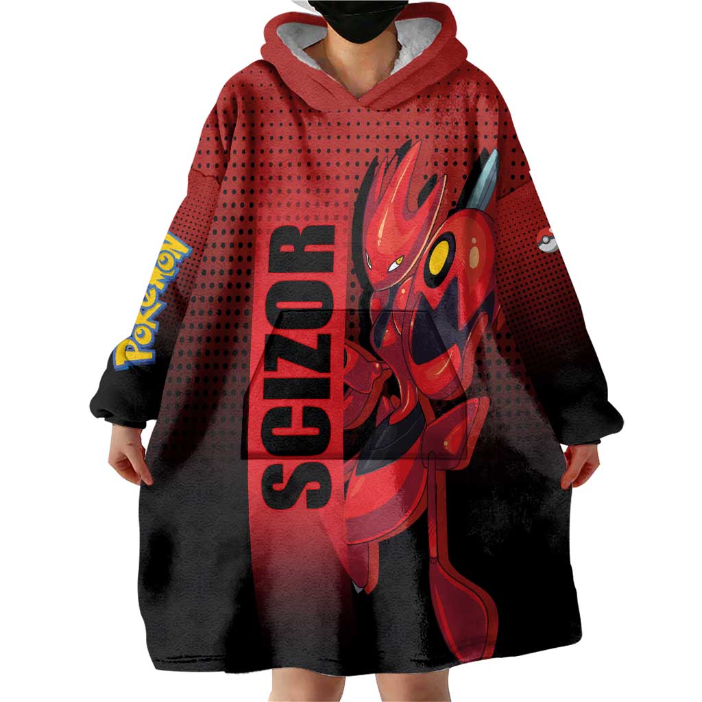 Scizor from Poké Wearable Blanket Hoodie with Bug Type Ability and Battle Ready Pose Design - The Mazicc