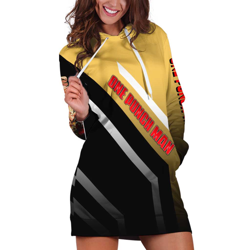 Saitama One Punch Man Hoodie Dress with Bold Expression and Simple Powerful Design - The Mazicc