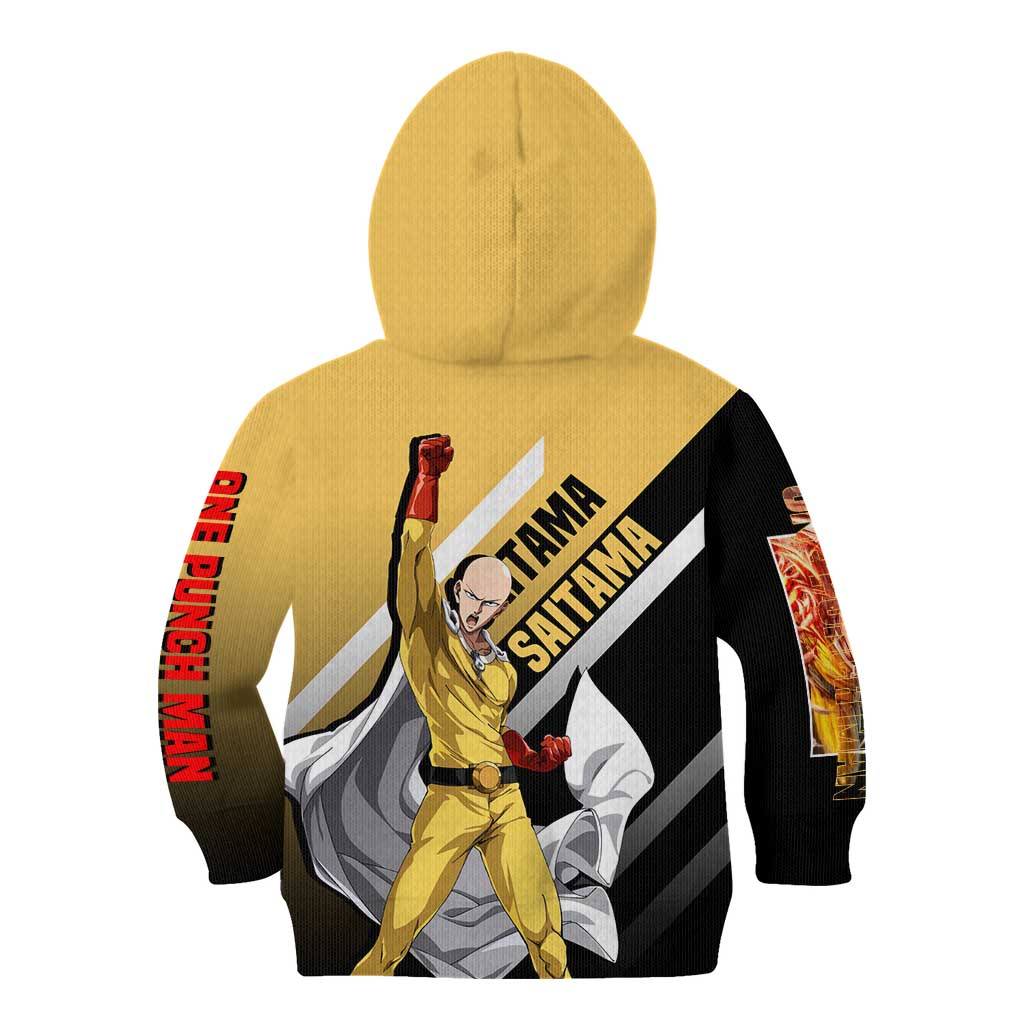 Saitama One Punch Man Kid Hoodie with Bold Expression and Simple Powerful Design - The Mazicc