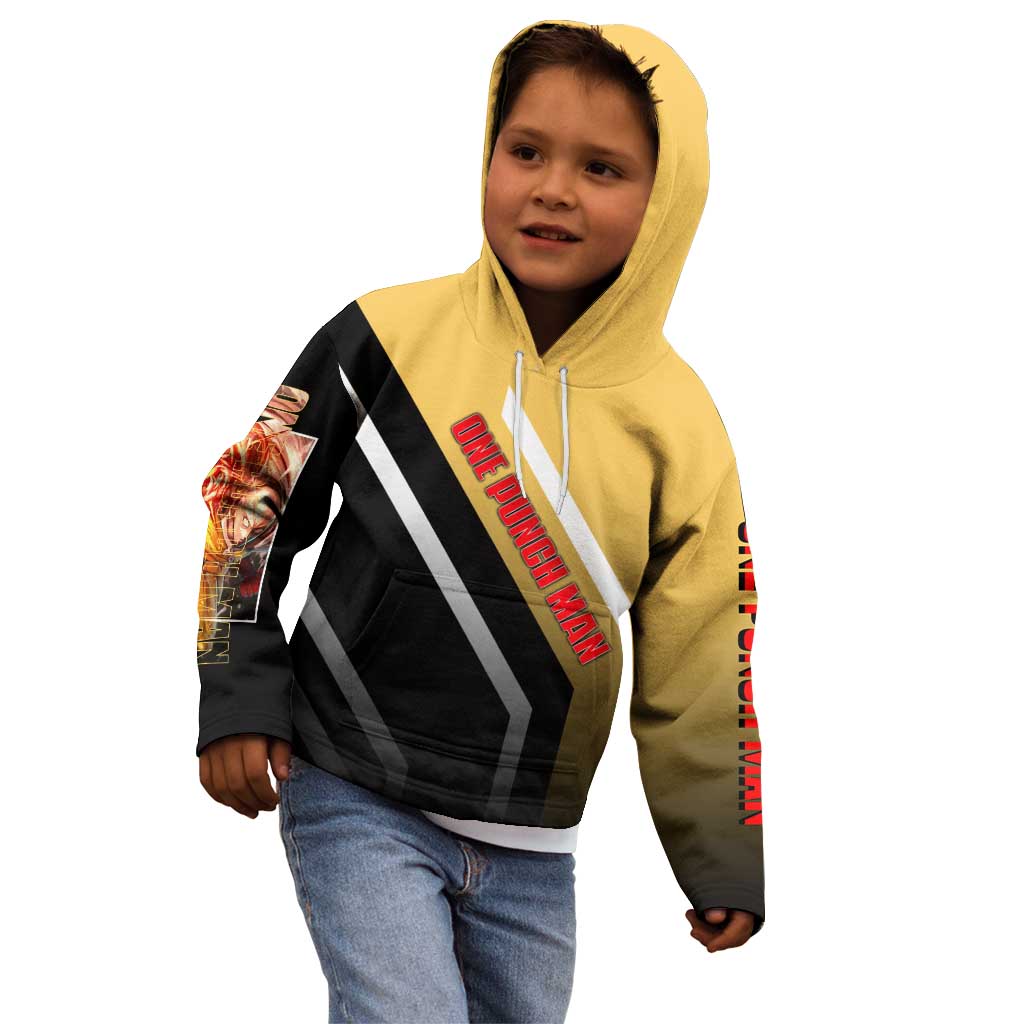Saitama One Punch Man Kid Hoodie with Bold Expression and Simple Powerful Design - The Mazicc