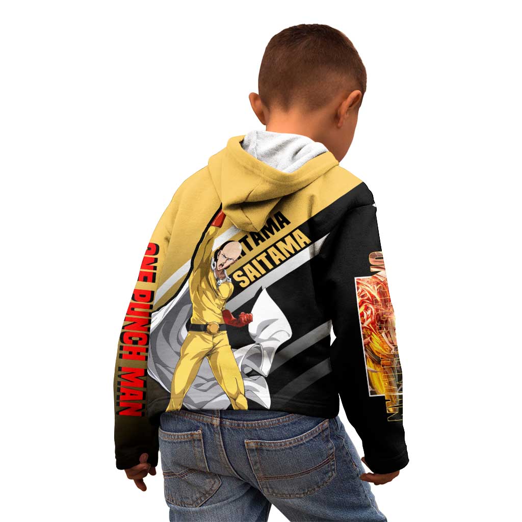 Saitama One Punch Man Kid Hoodie with Bold Expression and Simple Powerful Design - The Mazicc