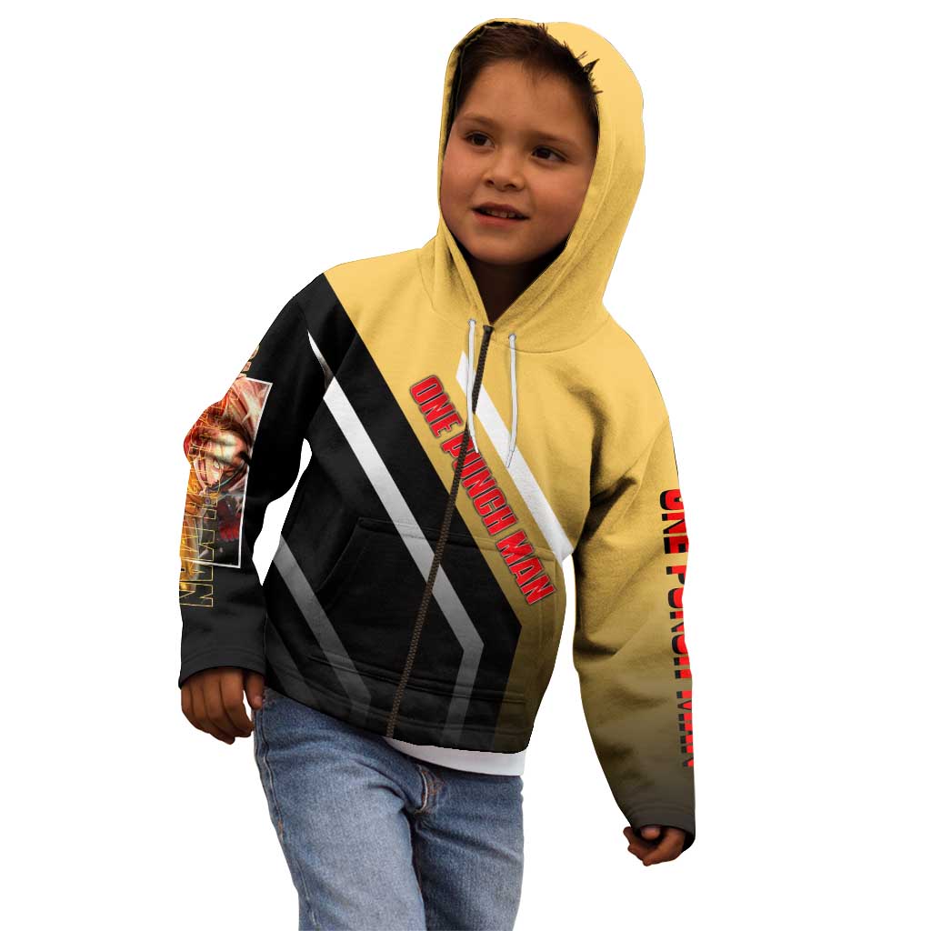 Saitama One Punch Man Kid Hoodie with Bold Expression and Simple Powerful Design - The Mazicc