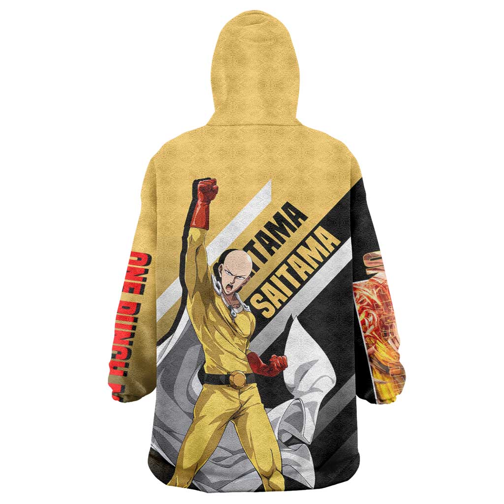 Saitama One Punch Man Wearable Blanket Hoodie with Bold Expression and Simple Powerful Design - The Mazicc