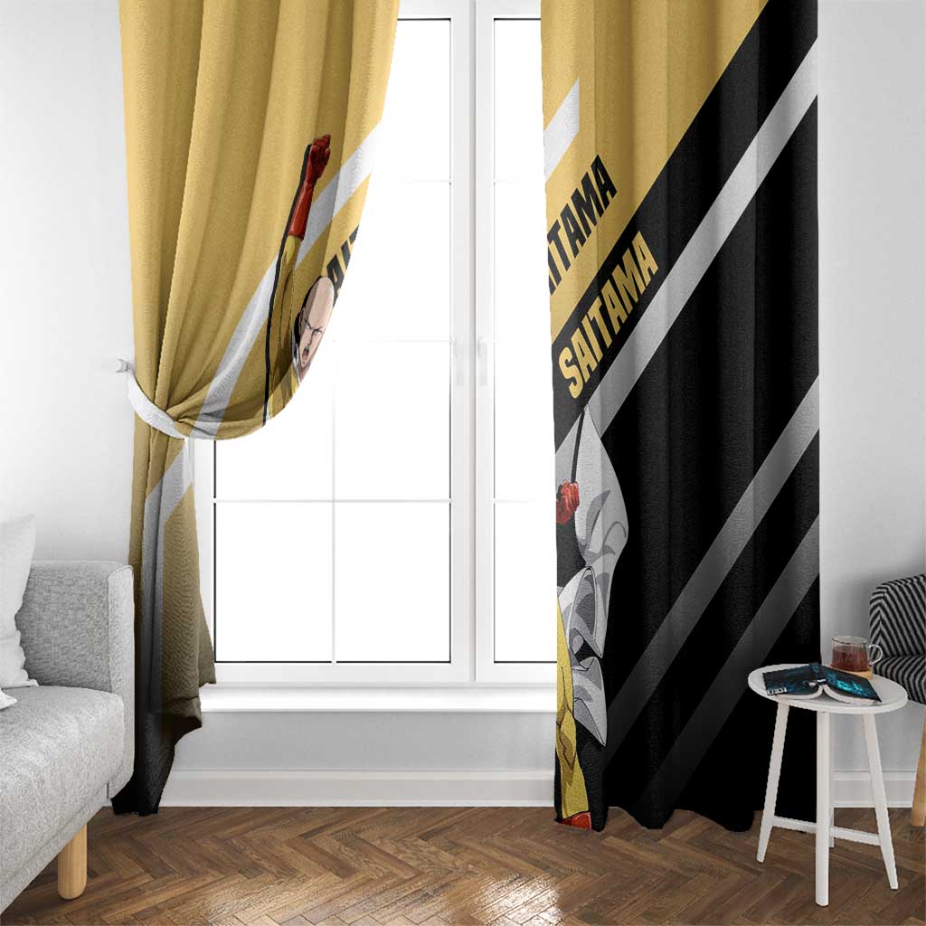 Saitama One Punch Man Window Curtain with Bold Expression and Simple Powerful Design - The Mazicc