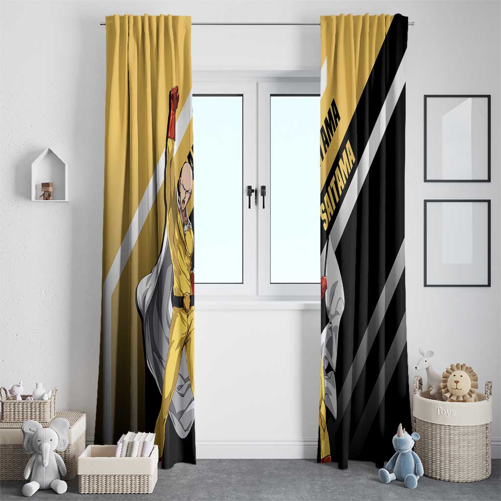 Saitama One Punch Man Window Curtain with Bold Expression and Simple Powerful Design - The Mazicc
