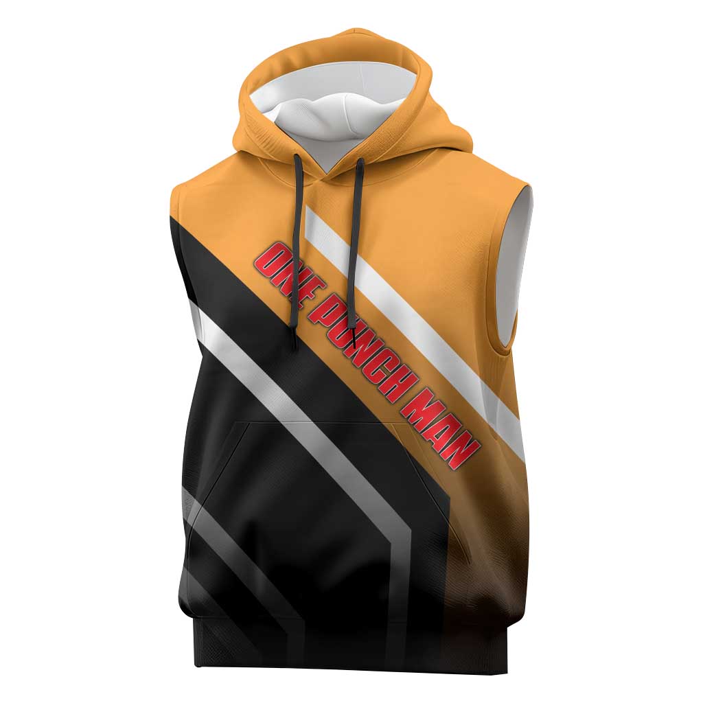 Genos One Punch Man Sleeveless Hoodie with Cyborg Arms and Dynamic Battle Pose Design - The Mazicc