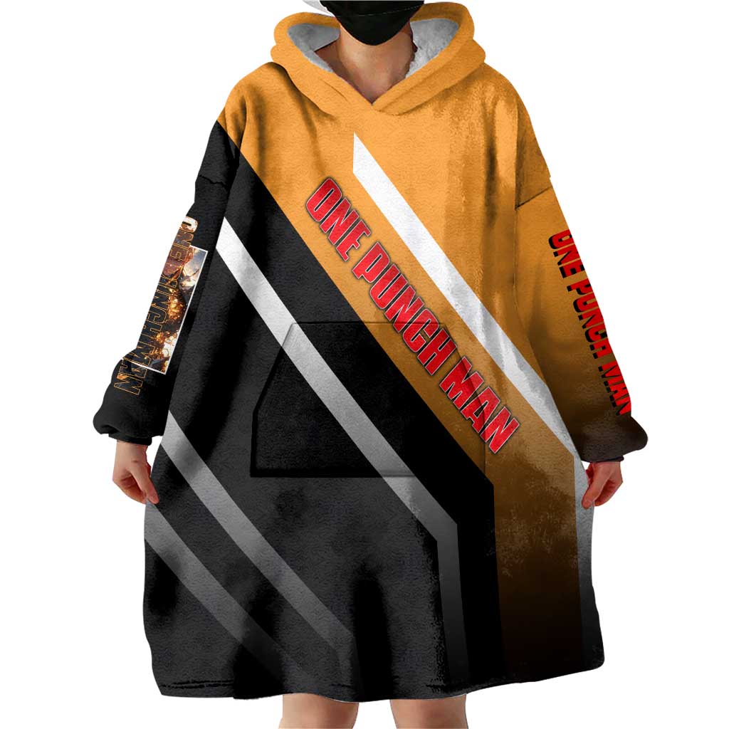 Genos One Punch Man Wearable Blanket Hoodie with Cyborg Arms and Dynamic Battle Pose Design - The Mazicc