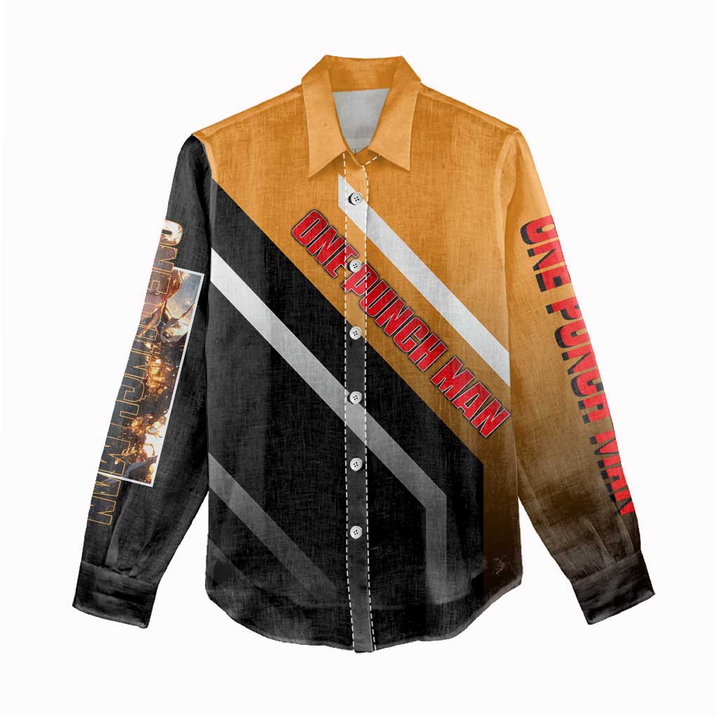 Genos One Punch Man Women Casual Shirt with Cyborg Arms and Dynamic Battle Pose Design - The Mazicc