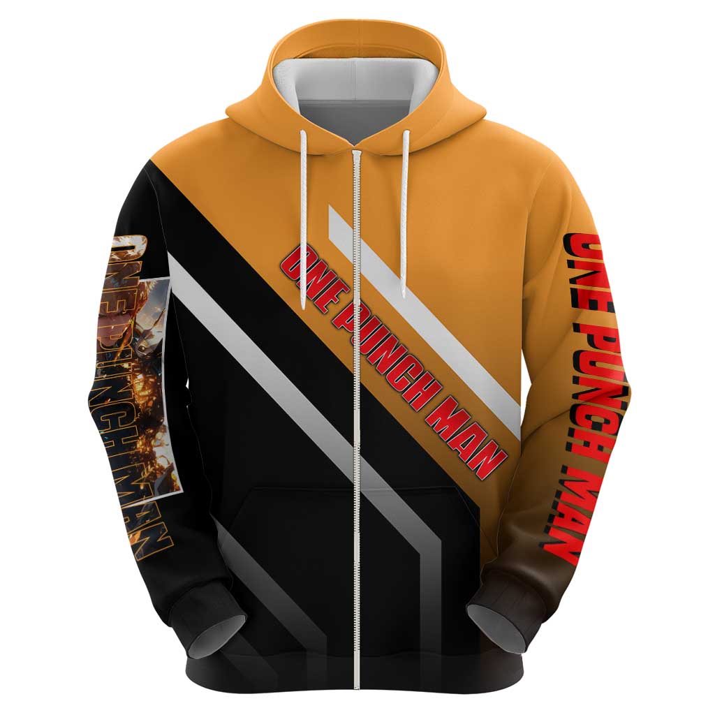 Genos One Punch Man Zip Hoodie with Cyborg Arms and Dynamic Battle Pose Design - The Mazicc
