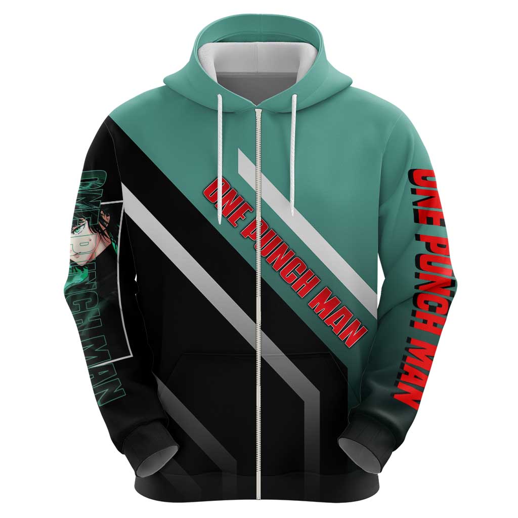 Fubuki One Punch Man Zip Hoodie with Psychic Powers and Stylish Battle Pose Design - The Mazicc