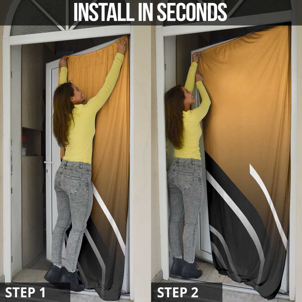 Son Goku Dragon Ball Door Cover with Orange Gi and Power-Up Pose Design - The Mazicc