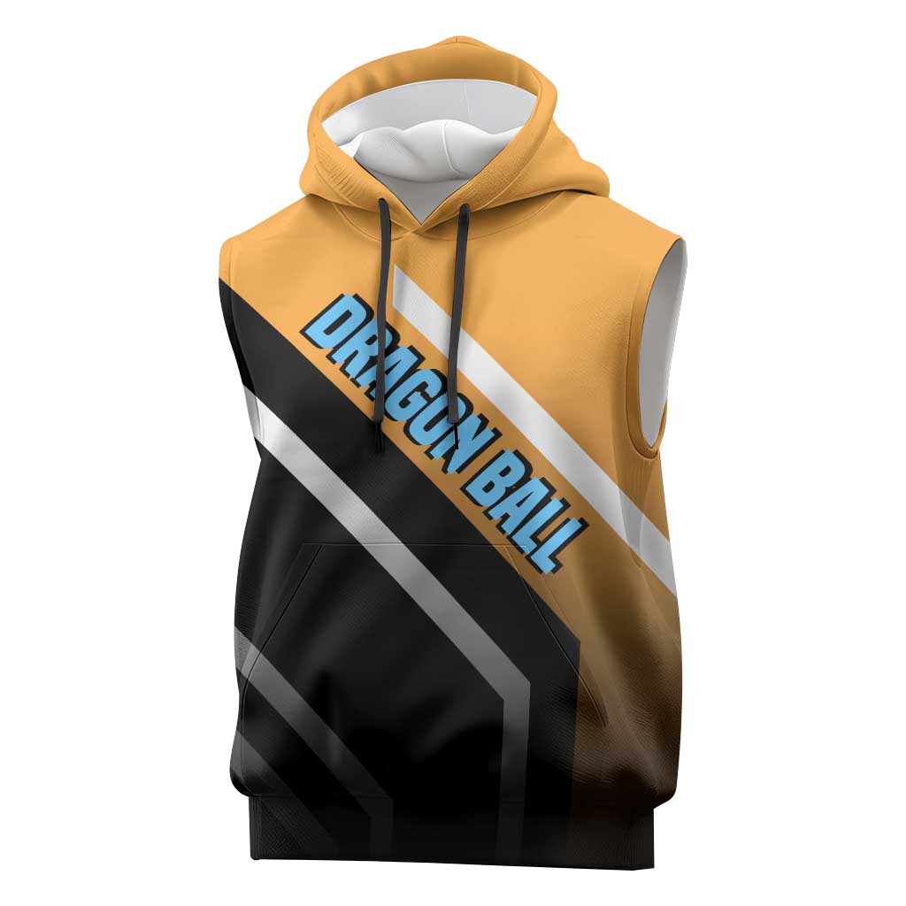 Son Goku Dragon Ball Sleeveless Hoodie with Orange Gi and Power-Up Pose Design - The Mazicc