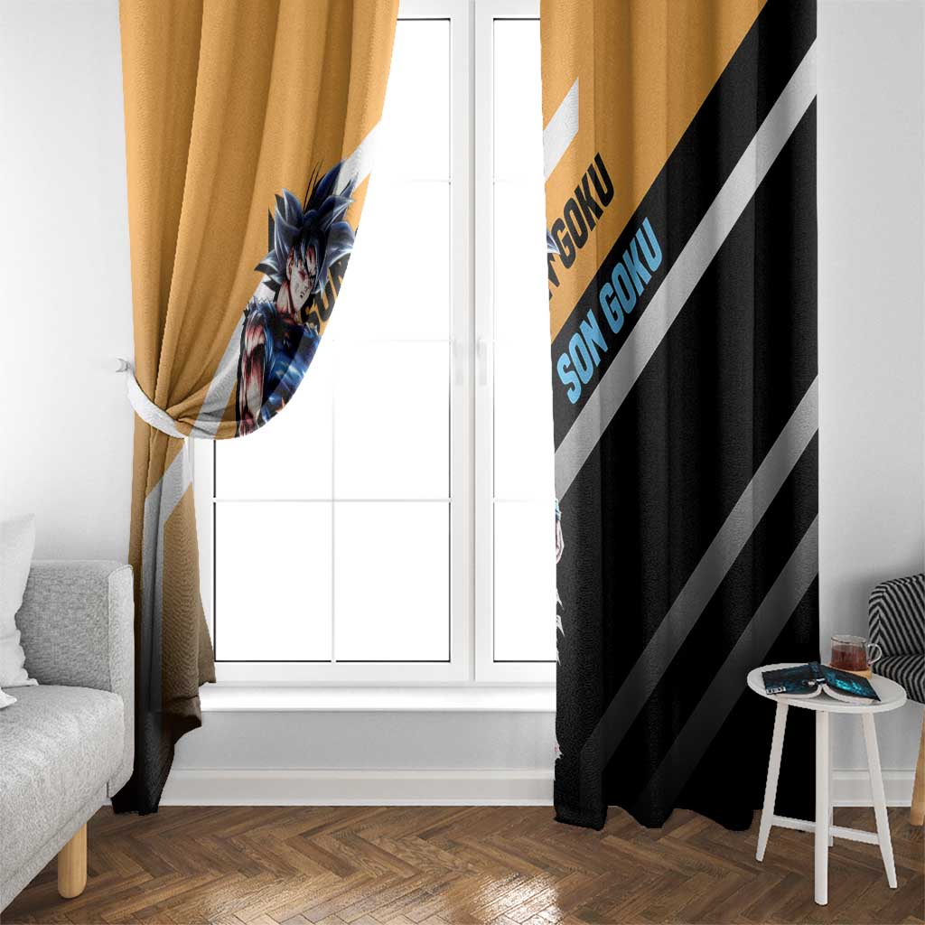 Son Goku Dragon Ball Window Curtain with Orange Gi and Power-Up Pose Design - The Mazicc