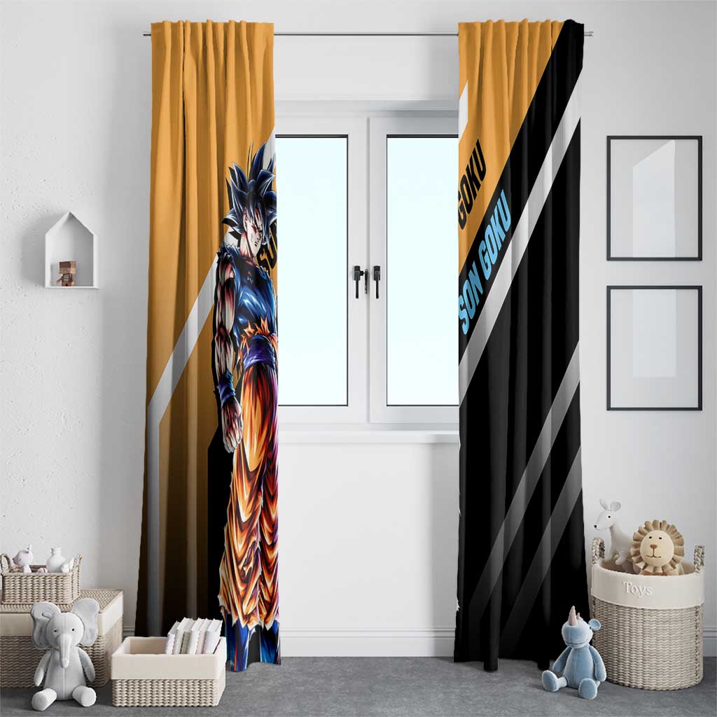 Son Goku Dragon Ball Window Curtain with Orange Gi and Power-Up Pose Design - The Mazicc