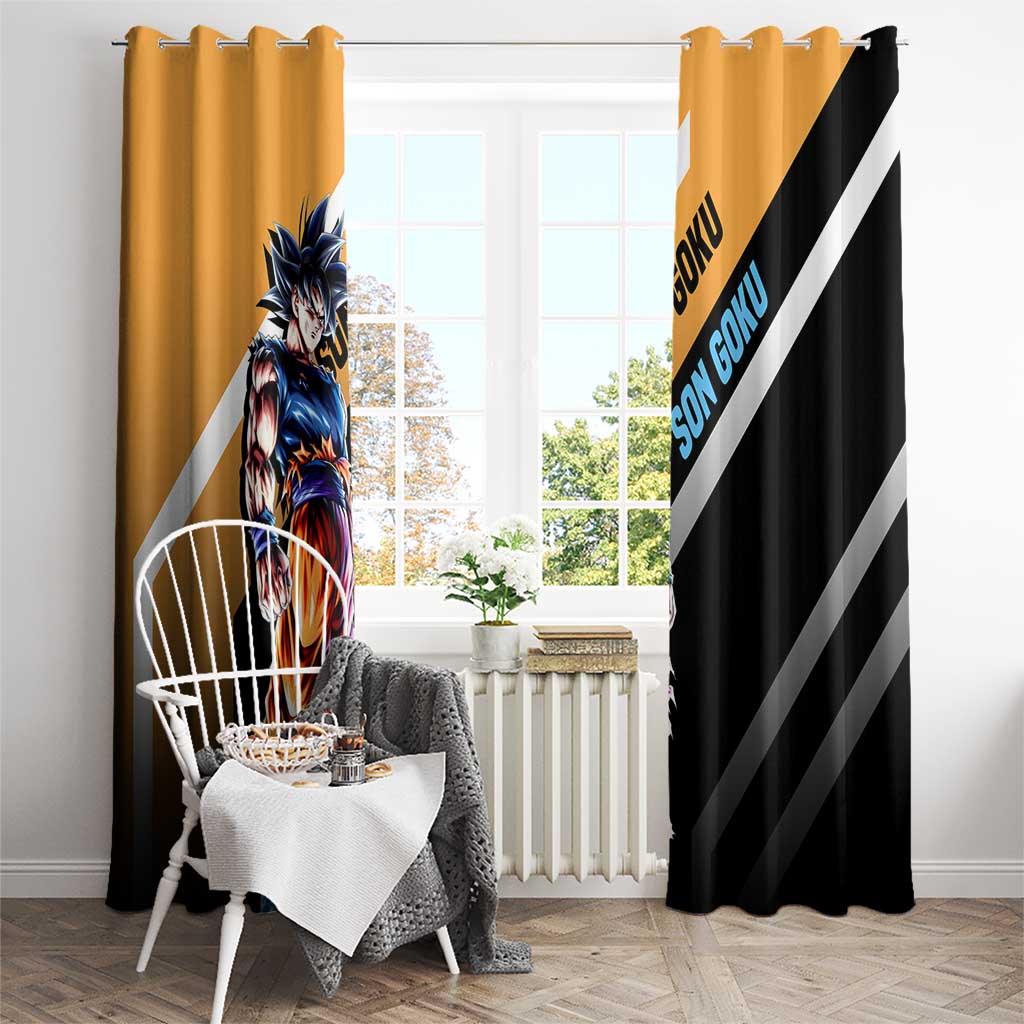 Son Goku Dragon Ball Window Curtain with Orange Gi and Power-Up Pose Design - The Mazicc