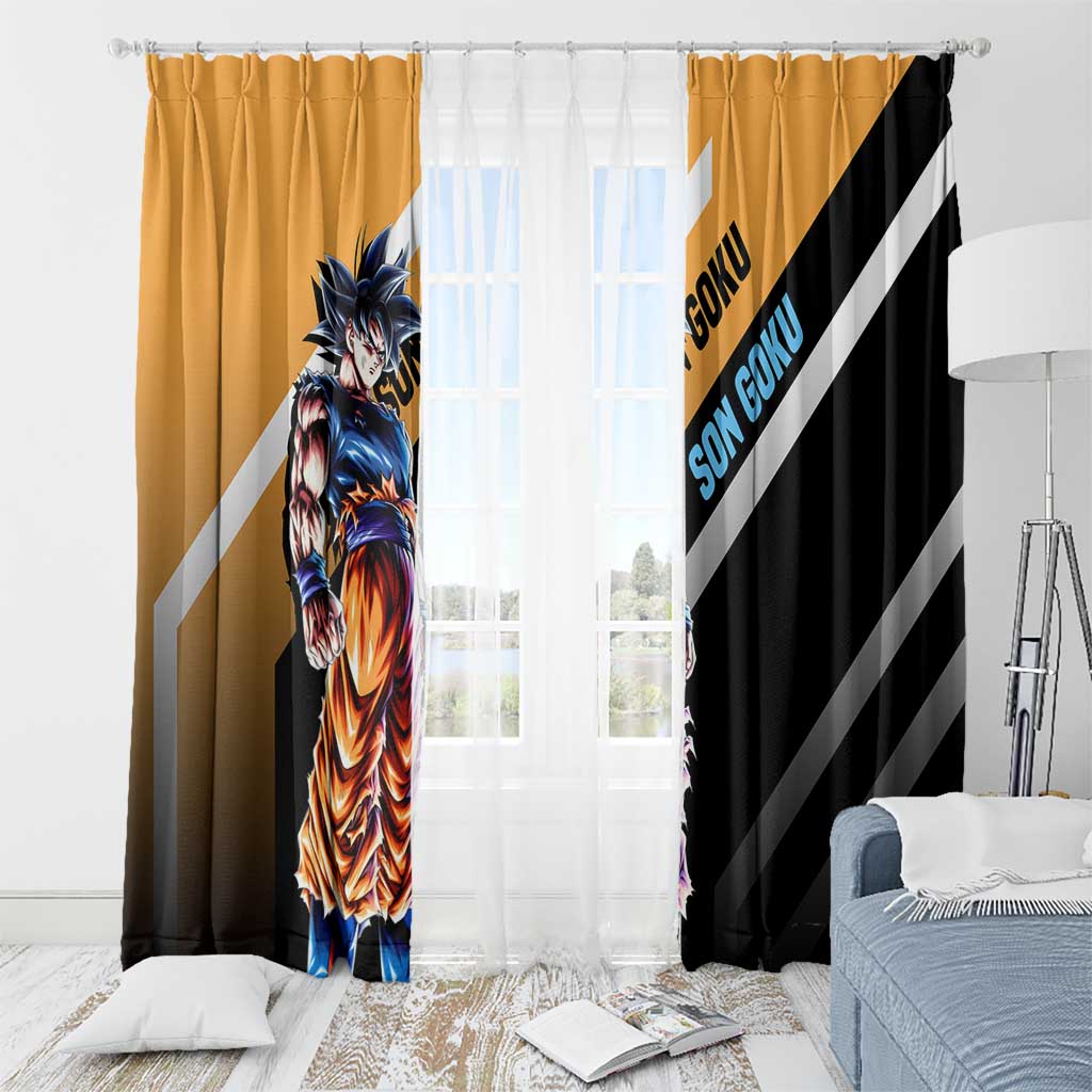 Son Goku Dragon Ball Window Curtain with Orange Gi and Power-Up Pose Design - The Mazicc