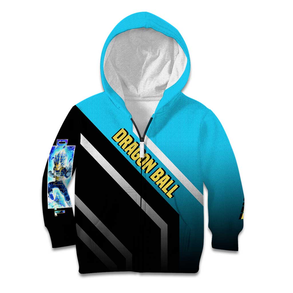 Vegeta Dragon Ball Kid Hoodie with Saiyan Armor and Fierce Battle Pose Design - The Mazicc