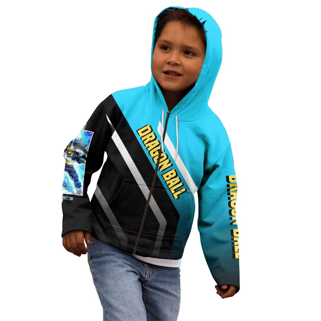 Vegeta Dragon Ball Kid Hoodie with Saiyan Armor and Fierce Battle Pose Design - The Mazicc