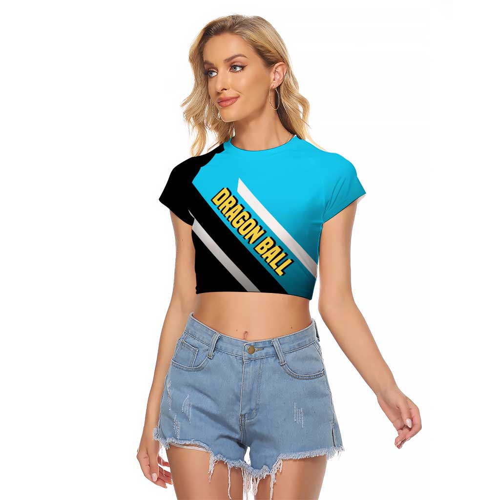 Vegeta Dragon Ball Raglan Cropped T Shirt with Saiyan Armor and Fierce Battle Pose Design - The Mazicc