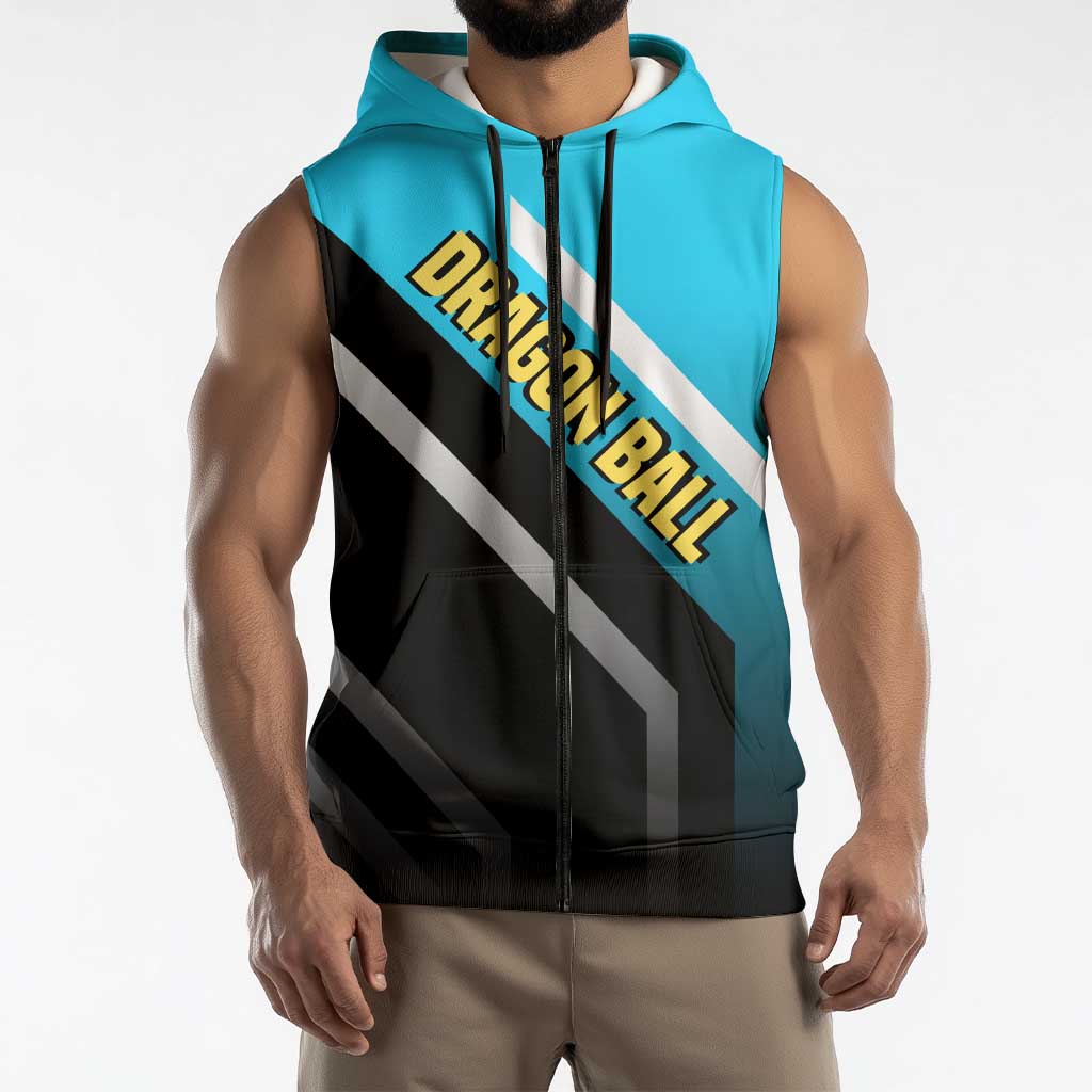Vegeta Dragon Ball Sleeveless Zip Hoodie with Saiyan Armor and Fierce Battle Pose Design - The Mazicc