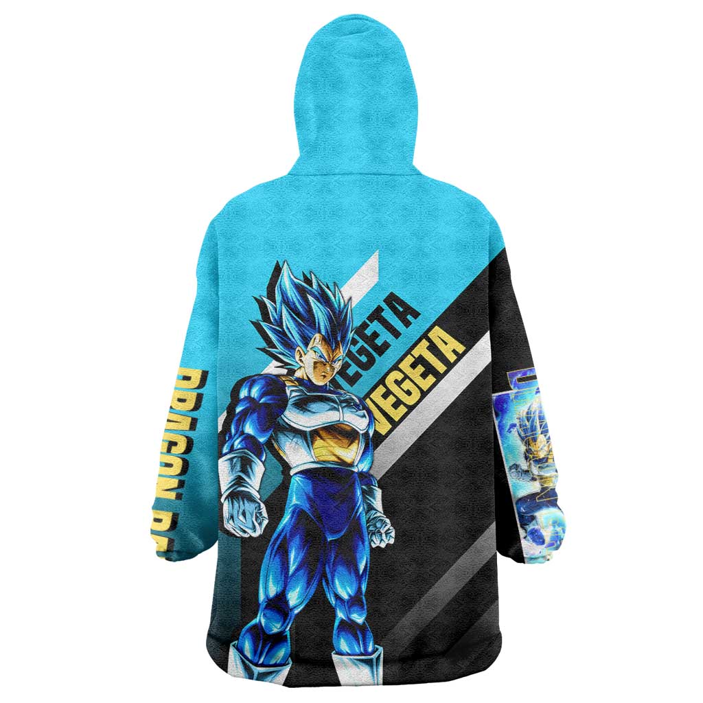 Vegeta Dragon Ball Wearable Blanket Hoodie with Saiyan Armor and Fierce Battle Pose Design - The Mazicc