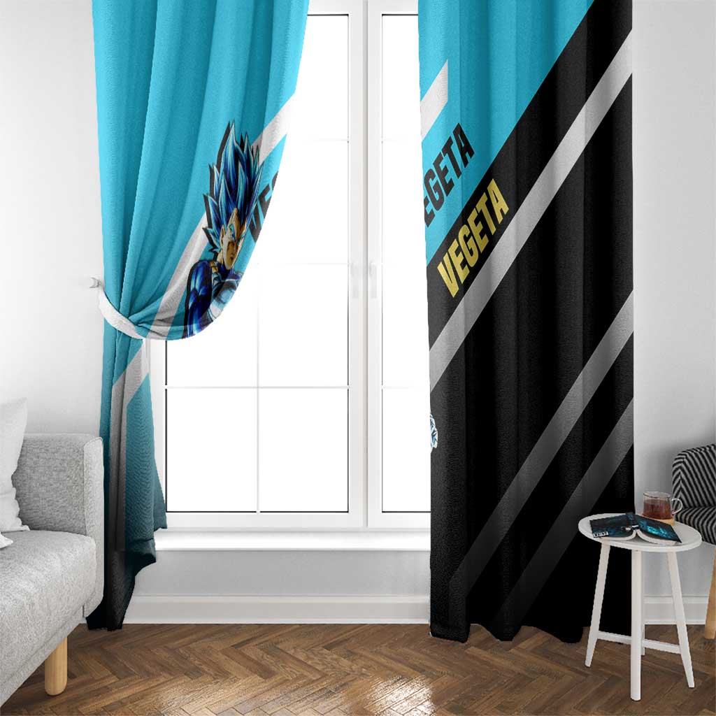 Vegeta Dragon Ball Window Curtain with Saiyan Armor and Fierce Battle Pose Design - The Mazicc