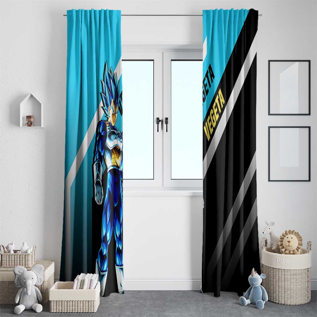 Vegeta Dragon Ball Window Curtain with Saiyan Armor and Fierce Battle Pose Design - The Mazicc
