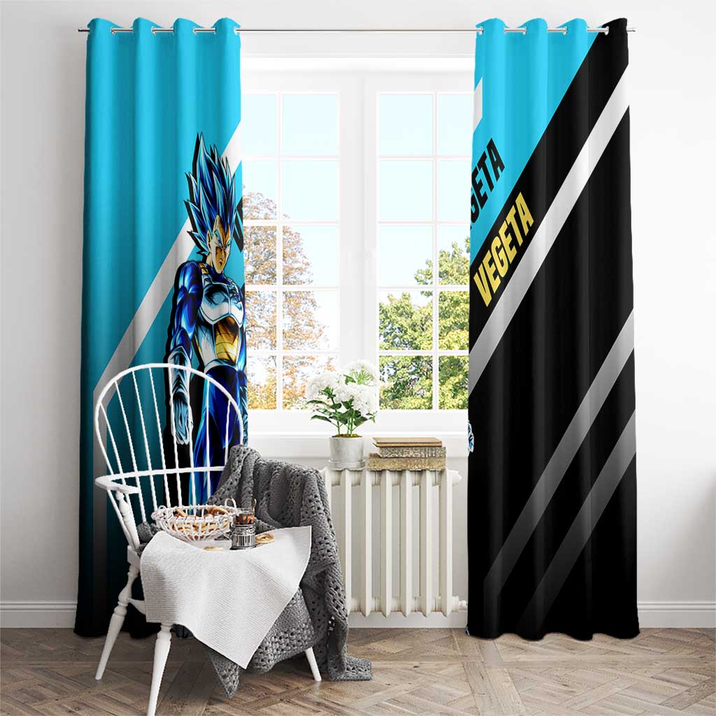Vegeta Dragon Ball Window Curtain with Saiyan Armor and Fierce Battle Pose Design - The Mazicc