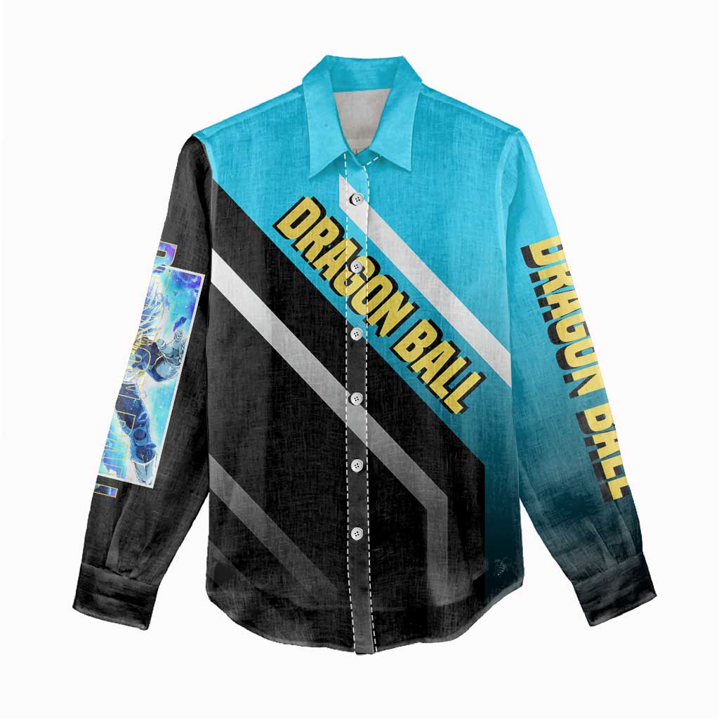 Vegeta Dragon Ball Women Casual Shirt with Saiyan Armor and Fierce Battle Pose Design - The Mazicc