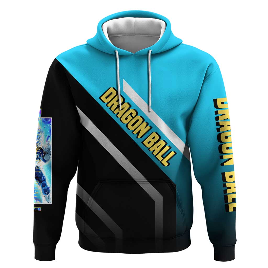Vegeta Dragon Ball Zip Hoodie with Saiyan Armor and Fierce Battle Pose Design - The Mazicc