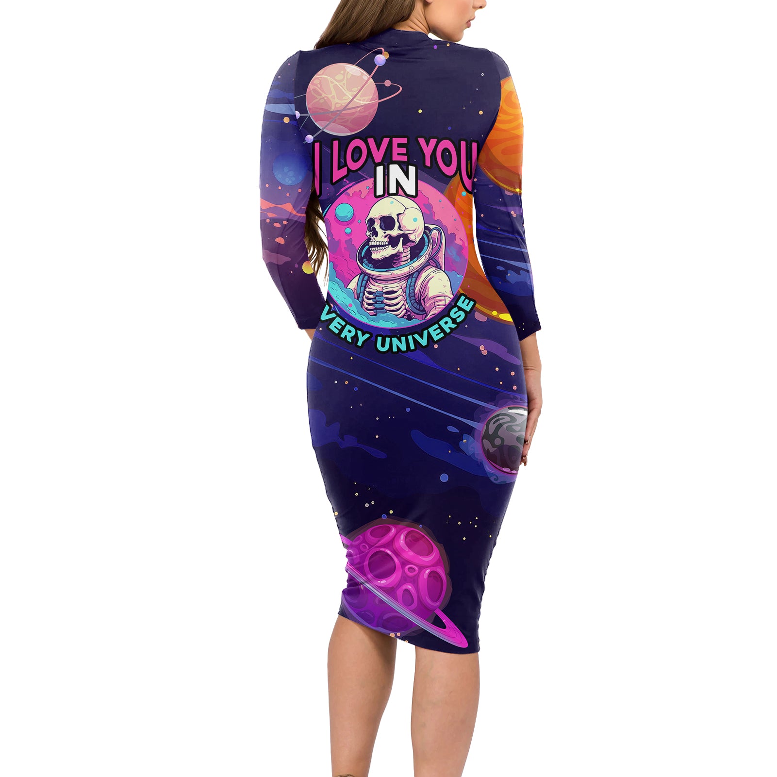 skull-long-sleeve-bodycon-dress-i-love-you-in-every-universe-cosmic-abstract-art