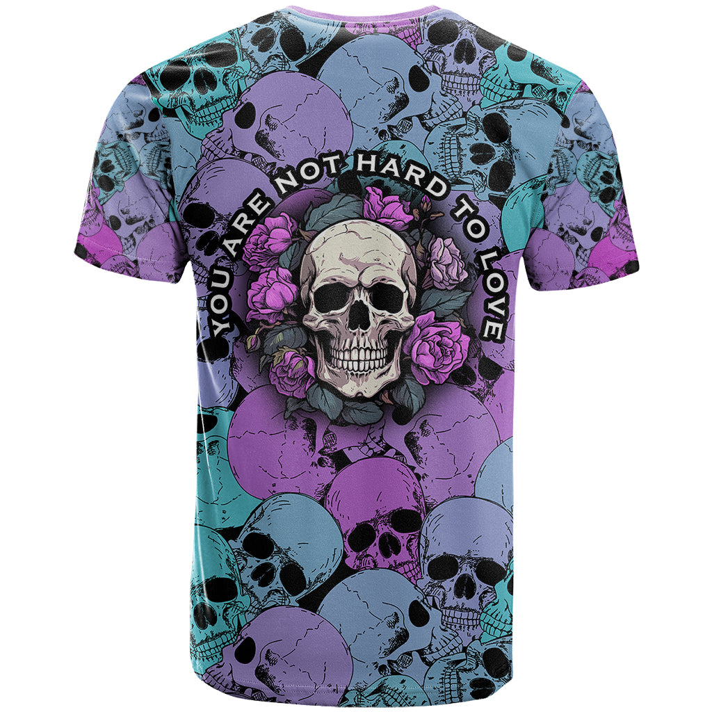 skull-pattern-t-shirt-your-are-not-hard-to-love