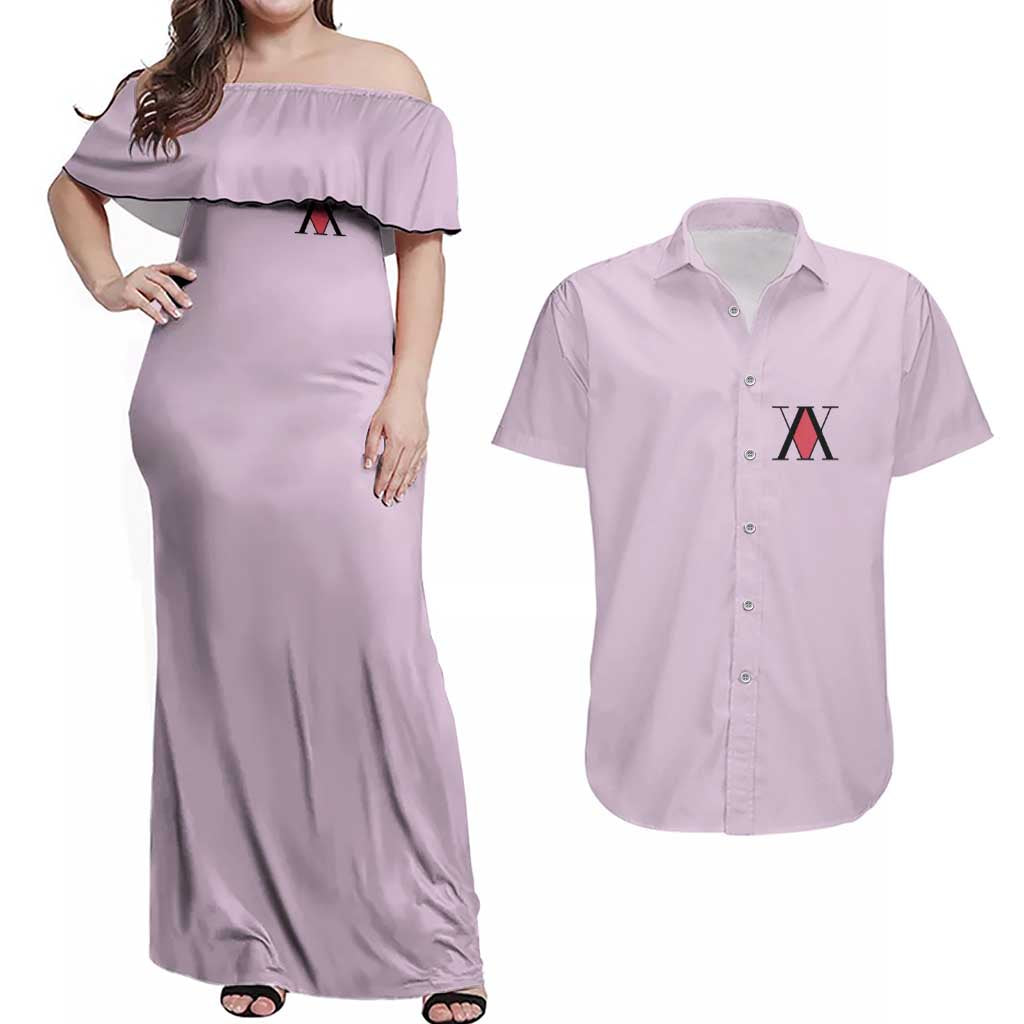 Killua Zoldyck V3 Hunter x Hunter Couples Matching Off Shoulder Maxi Dress and Hawaiian Shirt Anime Style