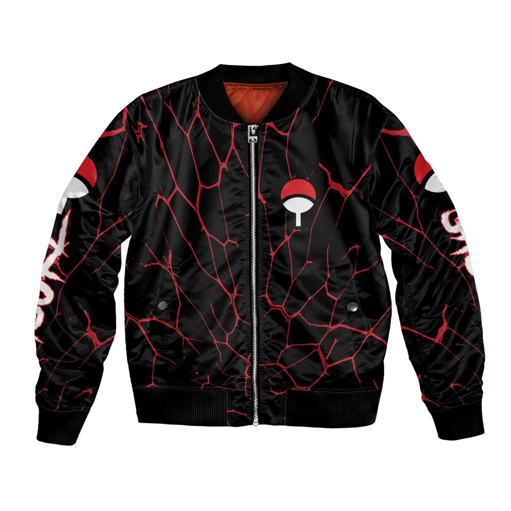 Trippy Sasuke Uchiha Naruto Bomber Jacket Anime Style