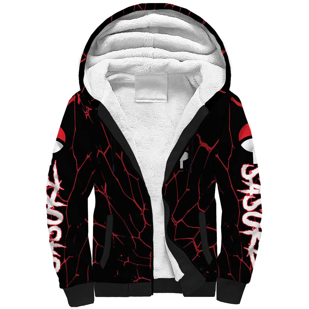Trippy Sasuke Uchiha Naruto Sherpa Hoodie Anime Style