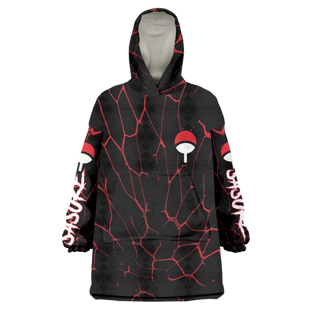 Trippy Sasuke Uchiha Naruto Wearable Blanket Hoodie Anime Style