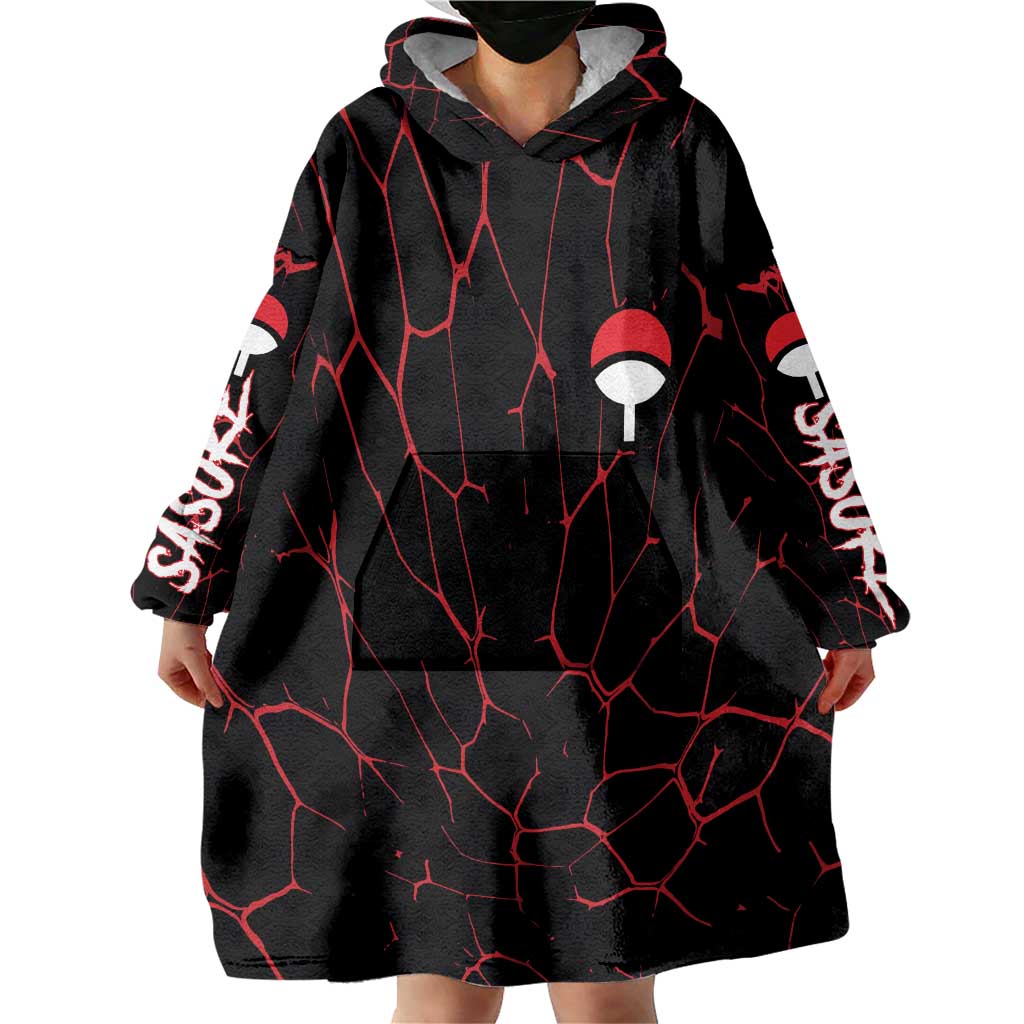 Trippy Sasuke Uchiha Naruto Wearable Blanket Hoodie Anime Style