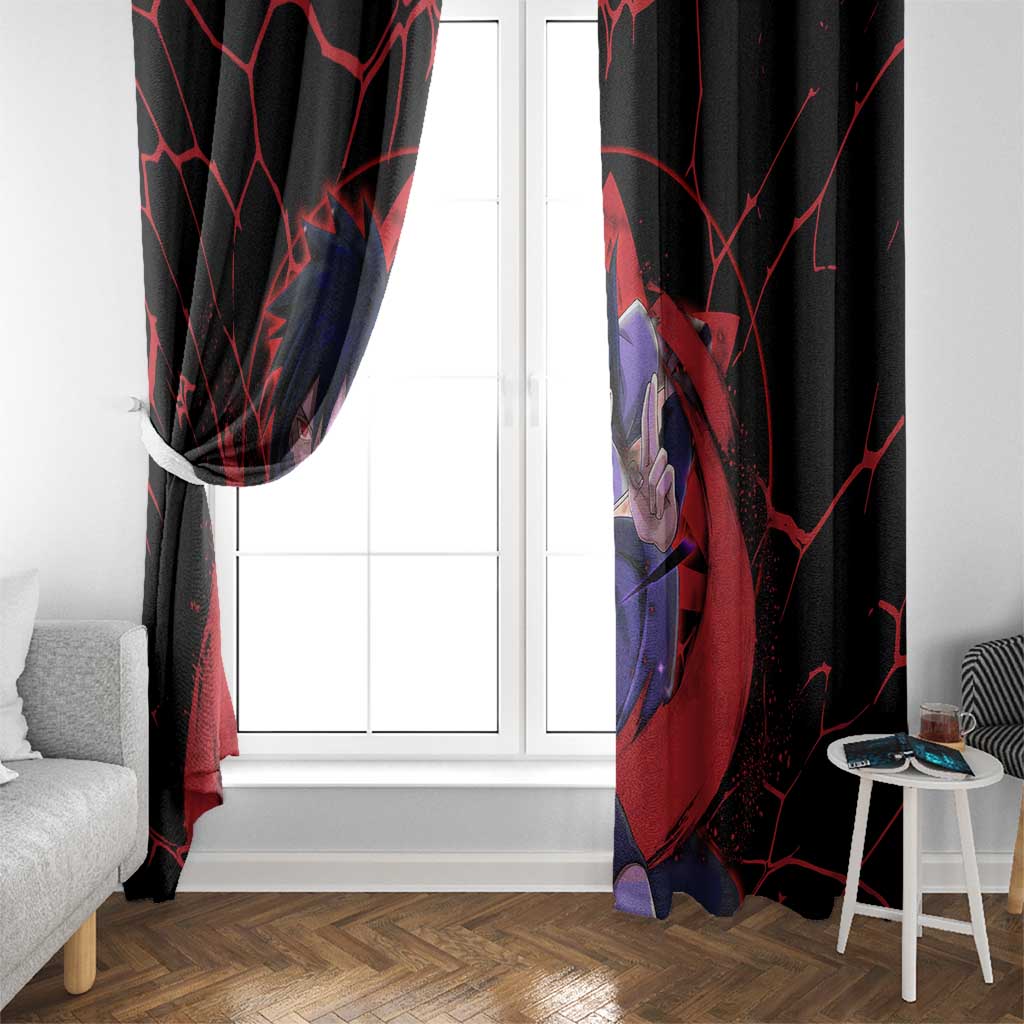 Trippy Sasuke Uchiha Naruto Window Curtain Anime Style