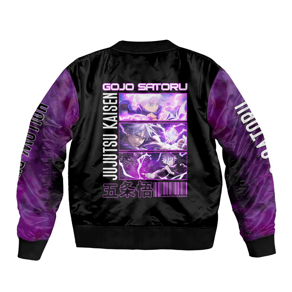 Gojo Satoru Hollow Purple Jujutsu Kaisen Bomber Jacket Anime Style